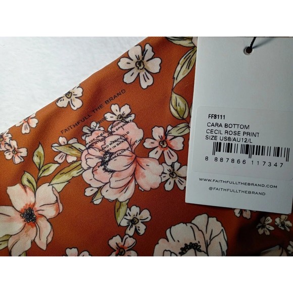 Faithfull The Brand Cara Bikini Bottom Cecil Rose Floral Print Size 8 NWT - Picture 2 of 6